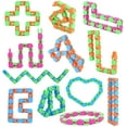 thumbnail image 1 of 12 Pack 24 Links Wacky Tracks Finger Sensory Toys Snake Puzzle Stress Relief Random Color, 1 of 6