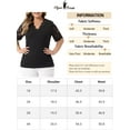 thumbnail image 6 of Unique Bargains Women's Plus Size Tops V Neck Elegant Lace Ribbed Knit Tunic Blouse 1X Black, 6 of 6