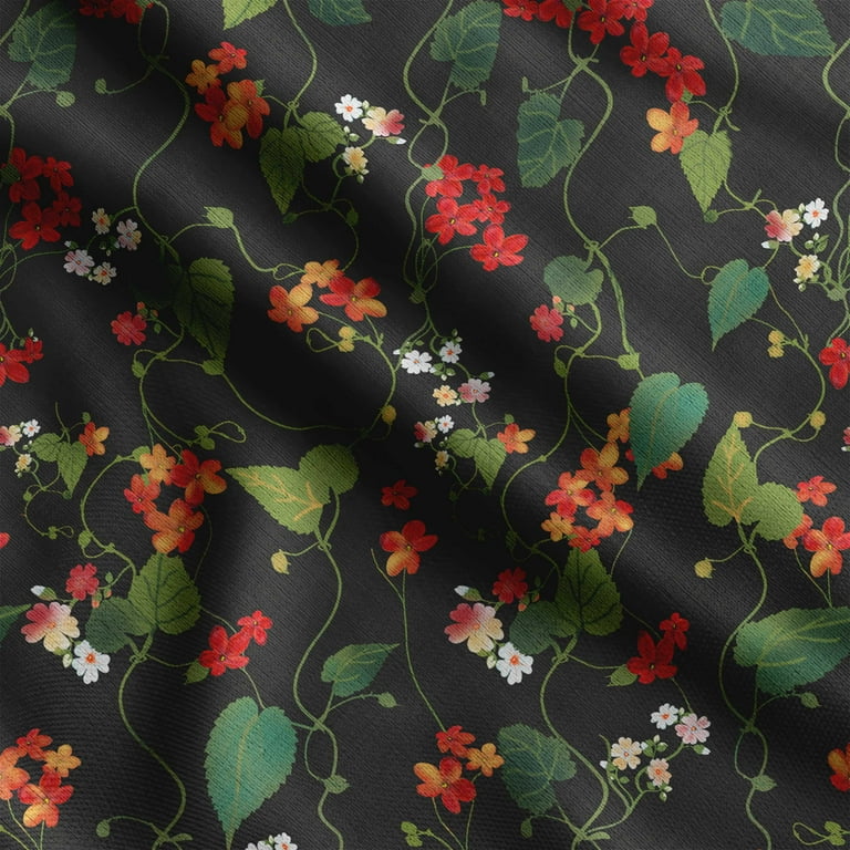 Soimoi Floral Printed, Polyester Fleece, Fabric by The Yard Sewing