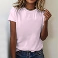 thumbnail image 2 of CHENge Black Shirts for Women O Neck Half Sleeve Vintage Tunic Women's Blouses Plain Color Stretchy Color Block Slightly Work Cropped Tops, 2 of 5