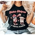 thumbnail image 3 of Stars Stripes & Equal Rights Shirt, 4th Of July Retro Liberal Tee, Patriotic American Groovy Flag, Y2K Trendy Equality Feminist USA Gift, 3 of 3