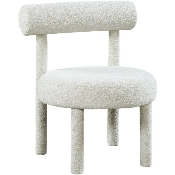 Meridian Furniture Parlor Cream Boucle Fabric Accent Chair