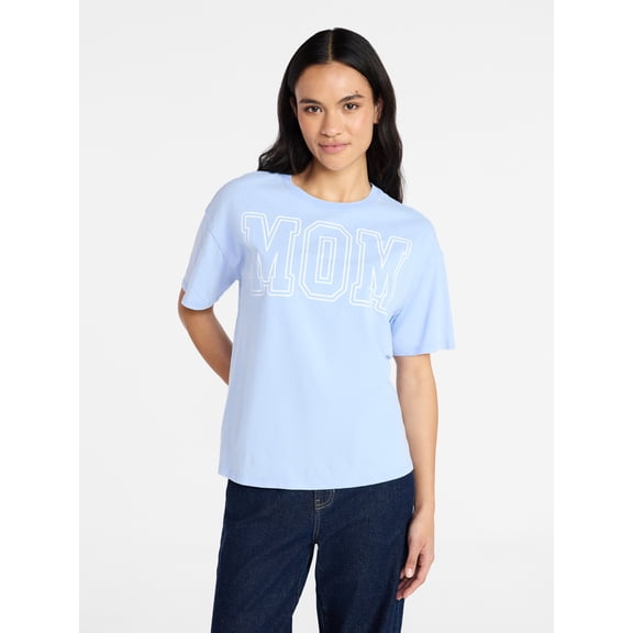 Mother’s Day Women’s College Mom Cotton Graphic Tee from Way to Celebrate, Sizes S-XXXL