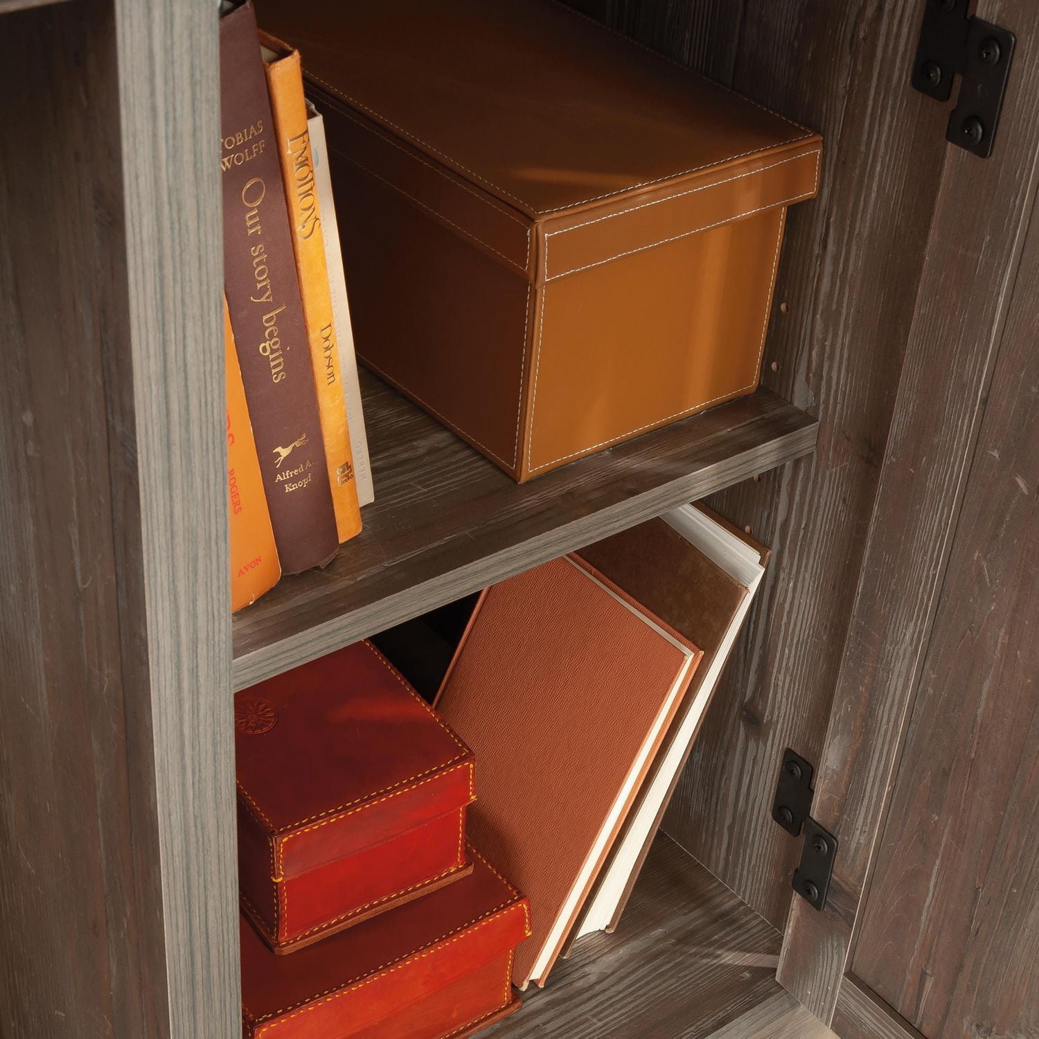 Sauder® Aspen Post Desk in Pebble Pine