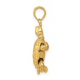 thumbnail image 2 of 14k Yellow Gold Solid Polished 3-Dimensional Moveable Turtle Pendant, 2 of 4
