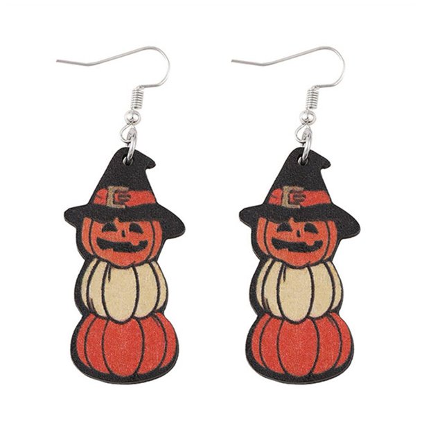 CAIROYAR Pendientes de Halloween para mujer Pendientes de murciélago fantasma y calabaza espeluznante para Halloween