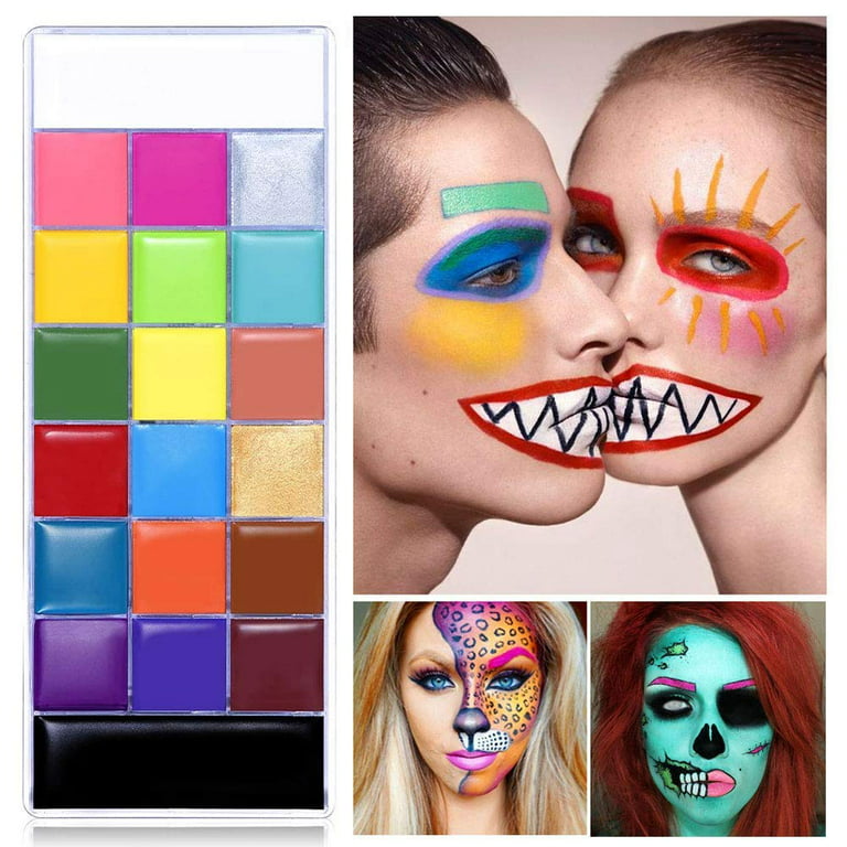 20 Colors Face Body Painting Beauty Palette Oil Safe Kids Flash Tattoo  Painting Art Halloween Makeup Party Makeup Fancy Dress