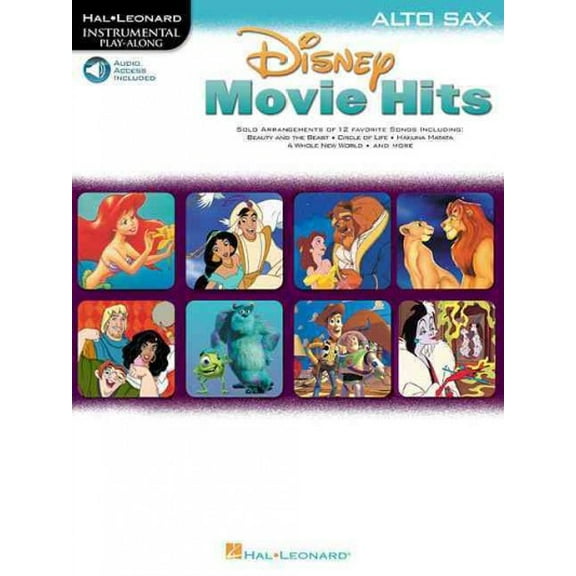 Disney Movie Hits - Alto Sax - Instrumental Play-Along Book/Online Audio (Paperback) by Hal Leonard Corp (Creator)