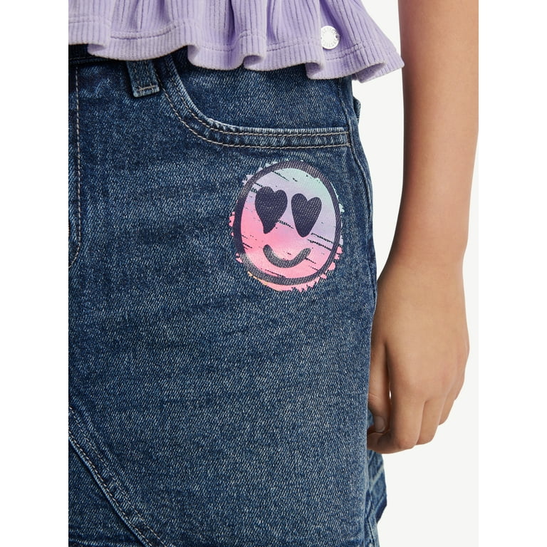 Justice blue top jean skirt