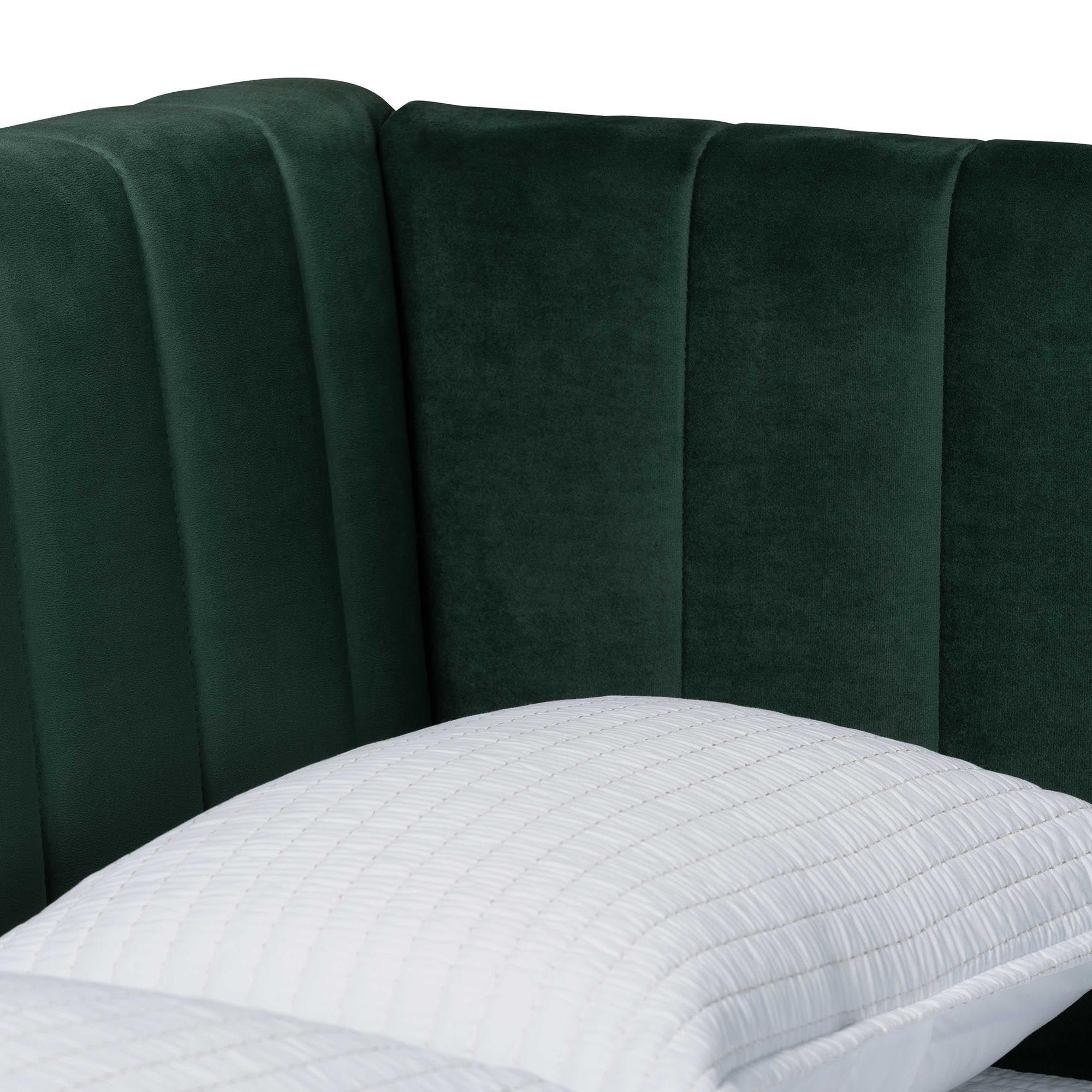 Baxton Studio Oksana Glamour Daybed, Full, Emerald Green
