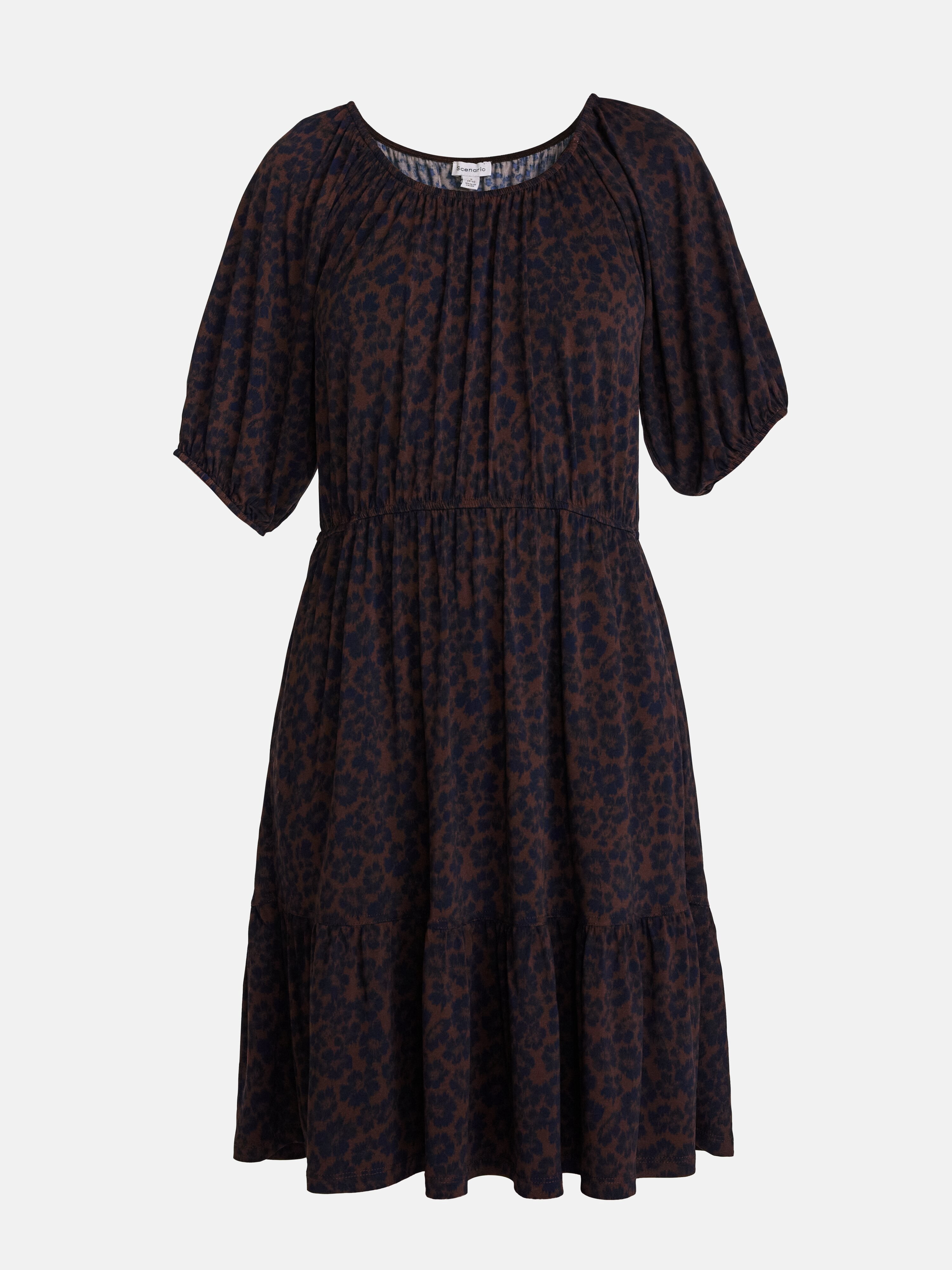 Scenario Women's Mini Dress with Shirred Waist, Sizes XS-XXXL