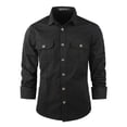 thumbnail image 7 of LEDUNTINO Mens Button-Down Shirts 100% Cotton Long Sleeve Casual Regular Fit Button Up Work Shirts, 7 of 7