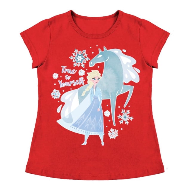 Playera Para Niña Disney Frozen Cuello Redondo Manga Corta Talla 8 Rojo