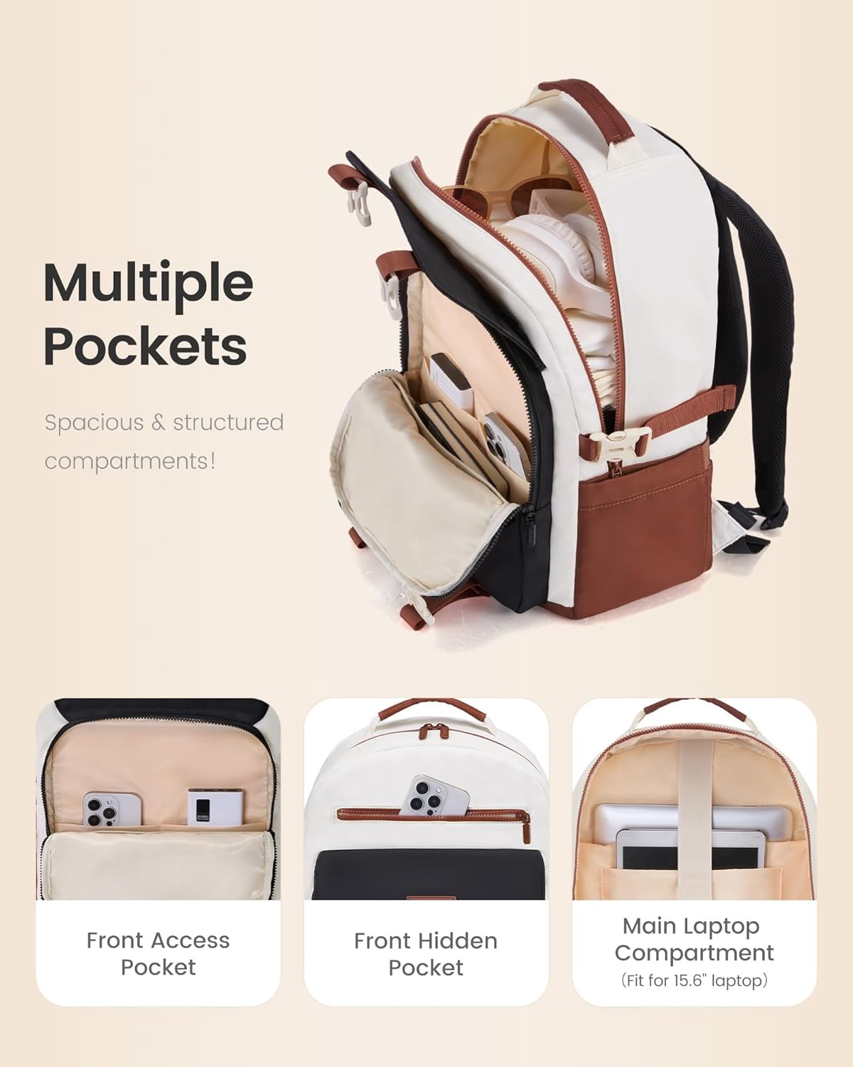 LOVEVOOK School Backpack for Teen Girls，Casual School Backpack 14-18 Teenage 15.6 Inch Laptop Bookbag, Cute Big Student Laptop Backpack for College Women Middle High School Travel Daypack