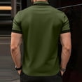 thumbnail image 3 of Men's Short Sleeve Polo Shirt Classic Collar Contrast Trim Vintage Pattern Solid Color Casual Sports Summer Spring Outdoor Leisure Daily Wear, 3 of 3