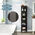 thumbnail image 6 of Costway 63" Tall Bathroom Cabinet with 2 Louvered Doors & Adjustable Shelf Elevated Legs Brown, 6 of 9