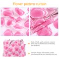 thumbnail image 4 of Cortina de ventana con estampado de tulipanes, paneles florales transparentes, 2 piezas, cortinas de flores para oficina, color rosa, 4 of 6