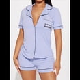 thumbnail image 3 of Conjuntos de Pijama para Mujer, Conjuntos Casuales, Pijamas con Botones, Pantalones Cortos y Mangas , Conjuntos de Pijama para Mujer Púrpura XL, 3 of 8