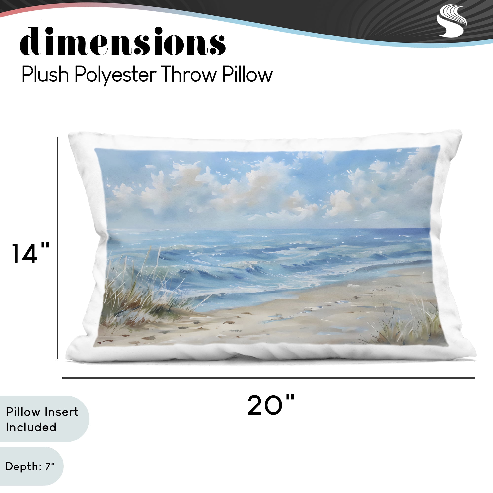 Stupell Industries Coastal Tranquility Horizon Decorative Printed Throw Pillow, design by Creative Studio, 14 x 7 x 20