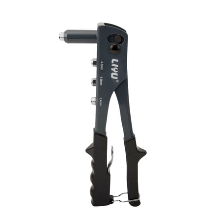 10-inch Single-Hand Rivet Gun with 4 Heads, 0.57kg Lightweight, for 2.4-4.8mm Rivets