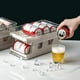 thumbnail image 2 of pstuiky Caja organizadora de refrigerador de doble capa con ruedas automáticas, transparente, para latas de refresco y cerveza., 2 of 7