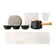 thumbnail image 1 of Juego de tetera portátil 1 tetera y 3 tazas Tetera de cerámica pequeña portátil para exteriores Negro, 1 of 9