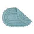 thumbnail image 2 of DII 34x21" Oval Modern Cotton Large Crochet Bath Mat in Cameo Blue, 2 of 3
