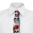 thumbnail image 2 of Rose Necktie, Watercolor Gothic, Dress Tie, 3.7", Vermilion Black Green, by Ambesonne, 2 of 3