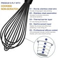thumbnail image 3 of OYV Dishwasher Safe Silicone Whisk, Sealed Waterproof Design Set of 3, Professional Kitchen Whisks for Cooking Non-Scratch, Silicone & Stainless Steel Whisk, Heat Resistant Balloon Egg Beater, Black, 3 of 8