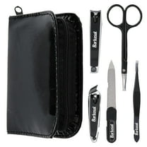 Barbasol 6-Piece Nail Grooming Kit, Safety Scissors, Large and Slanted Clipper, Pointed Tweezers, Nail File