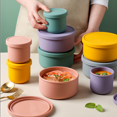 thumbnail image 2 of Silicone Food Storage Container with Lids Reusable Airtight Lunch Bento Boxes for Adults Kids Freezer Camping Snack Container Caramel 250ml, 2 of 6