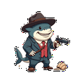 thumbnail image 4 of Waterproof Vinyl Stickers Shark Detective Cartoon Stickers Humor for Notebooks Luggage Instruments, 4 of 9