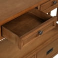 thumbnail image 6 of Farmhouse Console Table with 4 Drawers & Storage Shelf, Brown Pine Wood Entryway Furniture for Living Room Bedroom Kitchen, 6 of 9