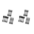 thumbnail image 1 of Transemion Plastic Forks Spoons Knifes Silverware Decor Party Black 18.5cm 2Set, 1 of 6