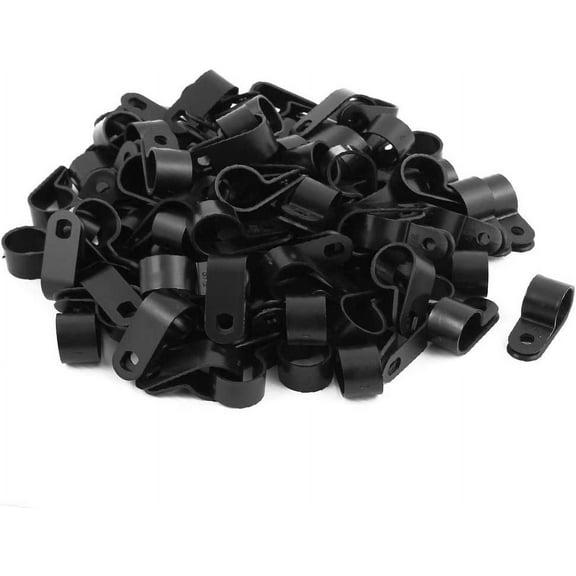 New 100Pcs Nylon Featured R Type CC-4 reliable efficacy 5/8" Cable Cord Wire Clamp Clip Fastener Black(id:02d de d3 0b4)