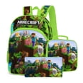 thumbnail image 2 of Minecraft-Mochilas escolares de 3 piezas para niños y niñas, mochila ligera con estampado de dibujos animados, con estuche para lápices Fivean unisex, 2 of 2