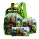 thumbnail image 2 of Minecraft-Mochilas escolares de 3 piezas para niños y niñas, mochila ligera con estampado de dibujos animados, con estuche para lápices Fivean unisex, 2 of 2