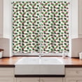 thumbnail image 2 of Ambesonne Abstract Art Kitchen Curtains, Tropical Leaves Circle, 55"x39", Dark Coral and Forest Green, 2 of 3