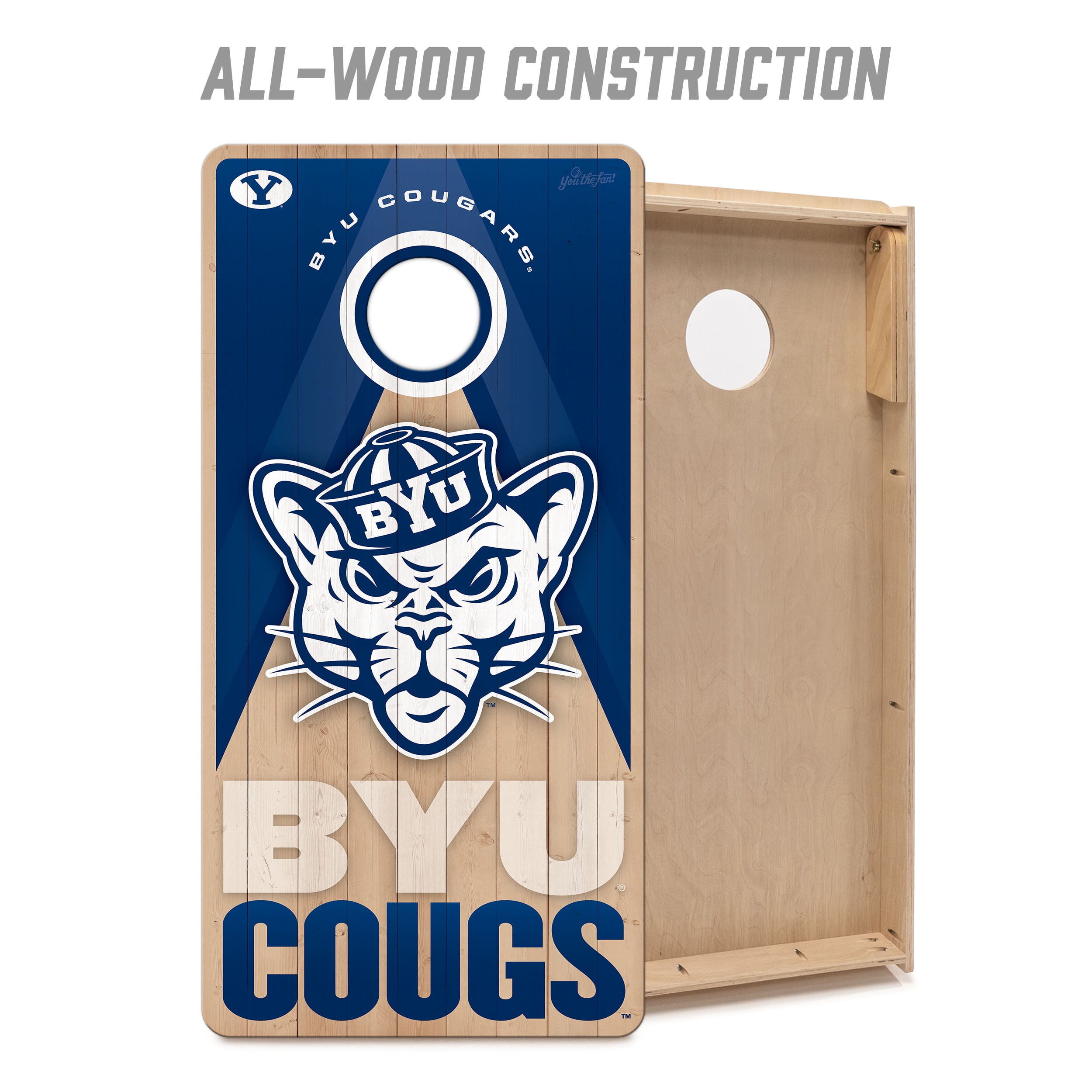 YouTheFan NCAA BYU Cougars 2X4 Slogan Series Cornhole NO BAGS