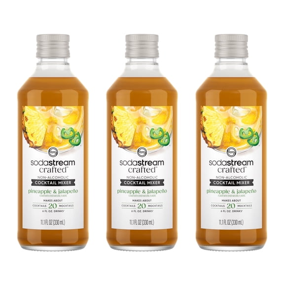 SodaStream Crafted Mixers Pineapple Jalapeno, 11.1fl oz, 3pk