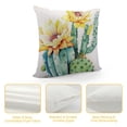 thumbnail image 4 of MDO  Cactus Throw Pillow Cushion Cover, Vector Image Watercolored Cacti Spikes and Alluring Flowers Print, Decorative Square Accent Pillow Case, 20" X 20", Blue and White, 4 of 5