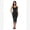 Black, variant on IBTOM CASTLE Capri Workout Sets for Women V Neck Halter Sports Bra High Waist Capri Leggings 2 Piece Yoga Pilates Outfits S Black