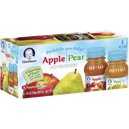 Gerber® Apple & Pear Juice, 4 fl oz, (Pack of 8) - Walmart.com