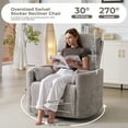 thumbnail image 5 of Extra Wide Oversized Swivel Rocker Recliner with Massage, Heat, and Adjustable Headrest, Light Grey, 5 of 8