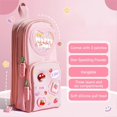 thumbnail image 2 of School Bag Shape Pencil Box Category Placement Drop-proof Pen Box for Children Kids Boys Girls, 2 of 5