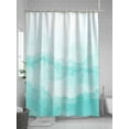 thumbnail image 5 of Fsddascl Aqua Ombre Mountain Shower Curtain Set - 36" x 78" Washable Bathtub Curtain with 12 Hooks, Nature Abstract Art Marble Gradient Waterproof Fabric Stall Shower Curtains for Bathroom/Bathtub, 5 of 6