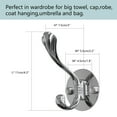 thumbnail image 7 of Uxcell 4.3" Dual Coat Rack Wall Hooks Coat Hooks Robe Zinc Alloy Silver Tone 1Pack, 7 of 7