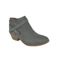 thumbnail image 1 of Portia Gray Suede Soda Women Ankle Boots Small Short Heel Booties Buckled Side Zipper, 1 of 4