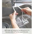 thumbnail image 3 of Yamazaki Home  Faucet-Hanging Sponge and Brush Holder, Steel, Holds 1.1 lbs - L 6.89 x W 5.51 x H  5.12 inches White, 3 of 7