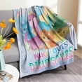 thumbnail image 6 of Kainsy Just a Girl Who Loves Dinosaurs Blanket Cute Dino Throw Blankets Gifts for Girls Kids Warm Soft Plush Lightweight Flannel Fleece Blanket All Season for Couch Sofa(60"x80"), 6 of 8